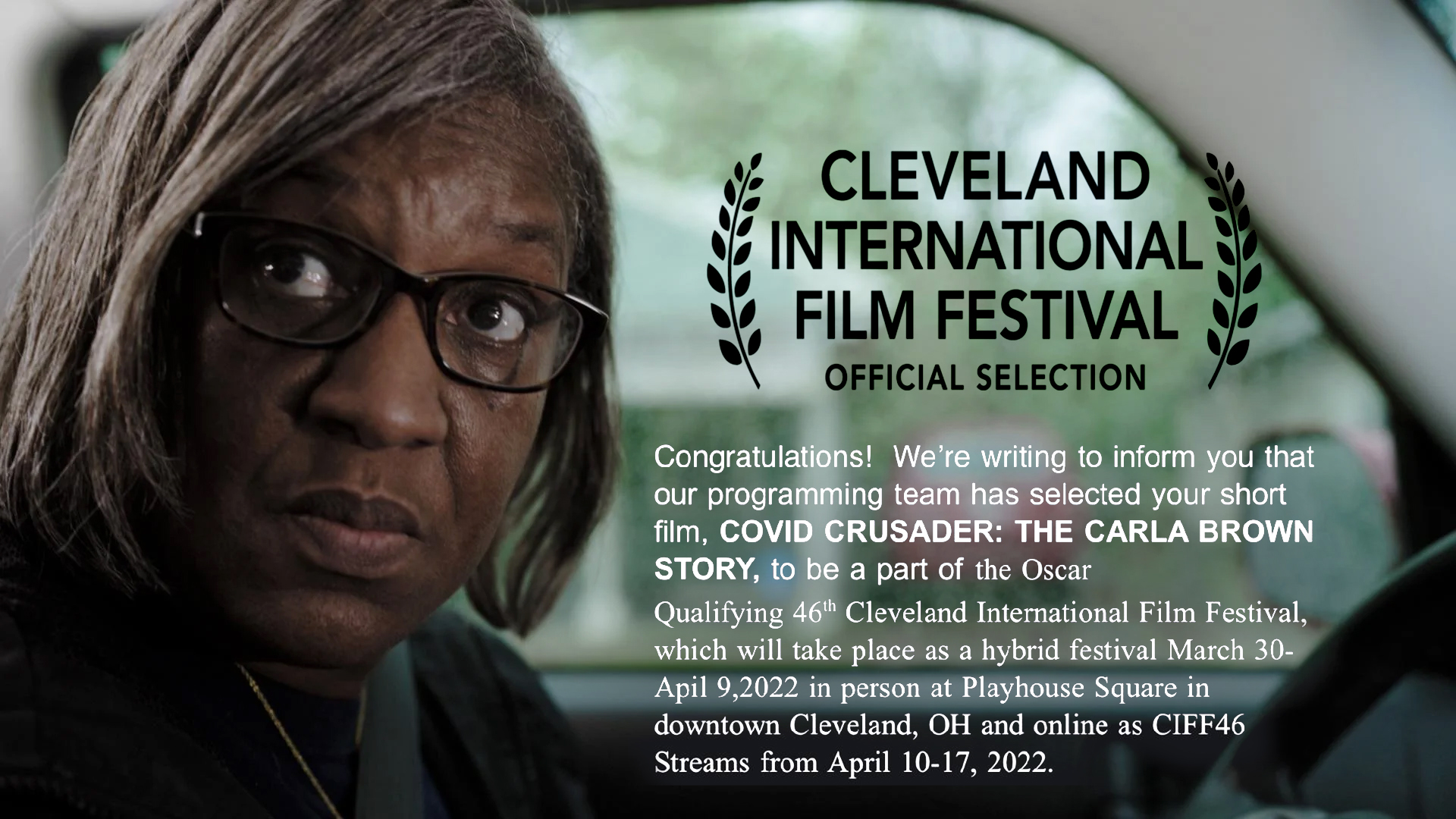 Cleveland International Film Festival Official Selection Cleveland International Film Festival Official Selection - Covid Crusader: The Carla Brown Story by Randy Slavin